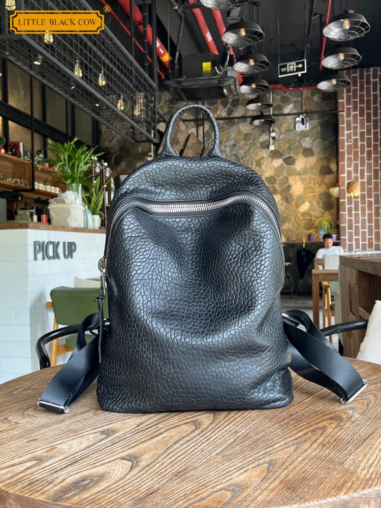 Leather Work Bag Men - 부드러운 천연 양가죽 캐주얼 백팩 유니섹스