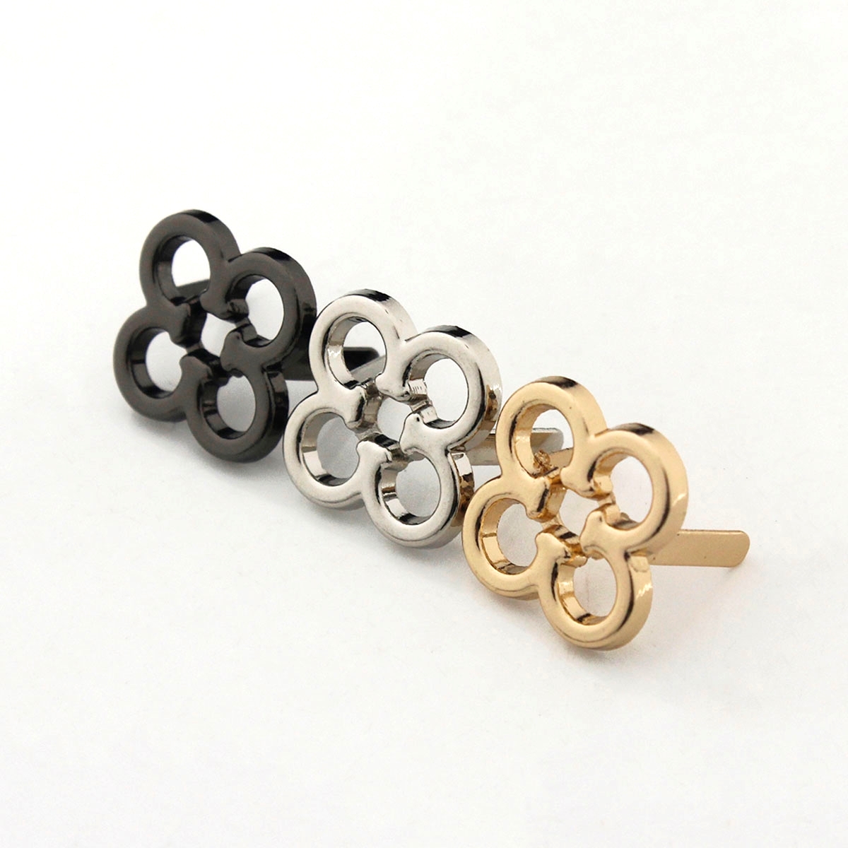 Leatherwork Flowers - 2pcs 금속 꽃 모양 장식 버클