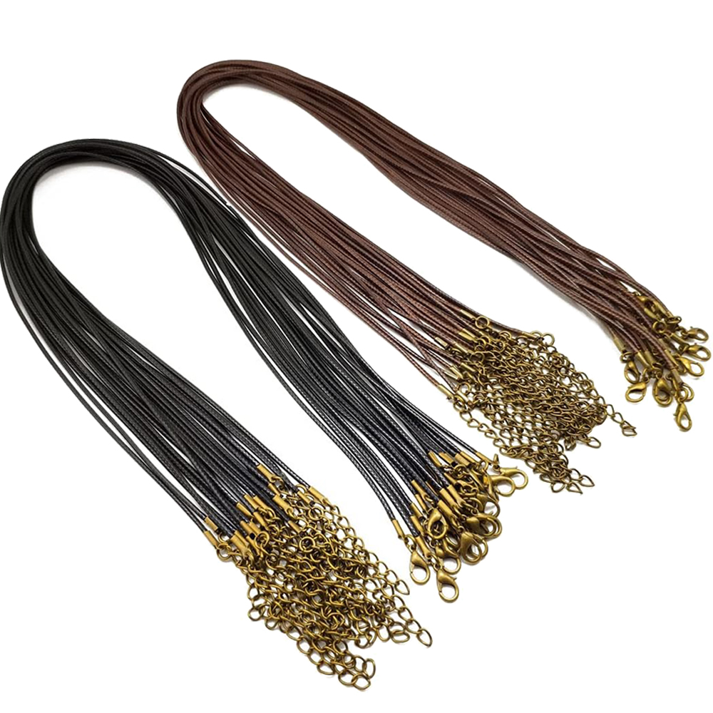 Leatherwork Diy - 20개 45cm 브라운 왁스 목걸이 끈