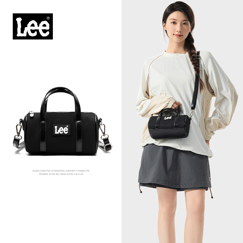 Leatherwork Letters - LEE 미니 클래식 블랙 숙녀 핸드백