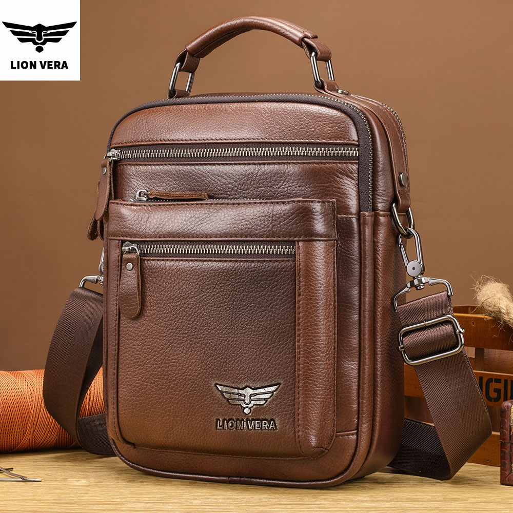 Leather Work Bag Men - LION VERA 남성용 숄더백 캐주얼 휴대폰