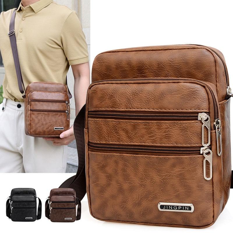 Leather Work Bag Men - 남자 PU 가죽 Crossbody 어깨 가방