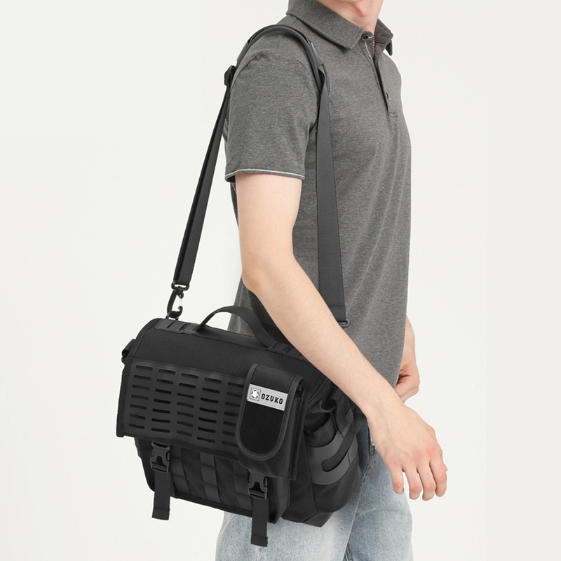 OZUKO 남성용 숄더백 패션 야외 다기능 메신저 백  - Leather Work Bag Men 리뷰 및 가격