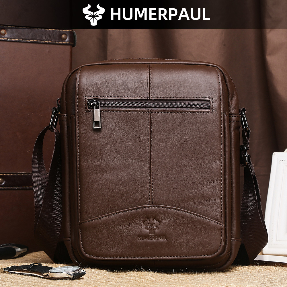 휴머폴 남성용 천연 가죽 크로스백 빈티지 소형 숄더백  - Leather Work Bag Men 리뷰 및 가격