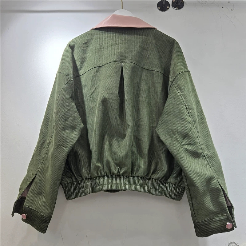 헤비 워크 비즈 꽃 장식 코듀로이 재킷 그레이 그린 커 - Leatherwork Flowers 리뷰 및 가격