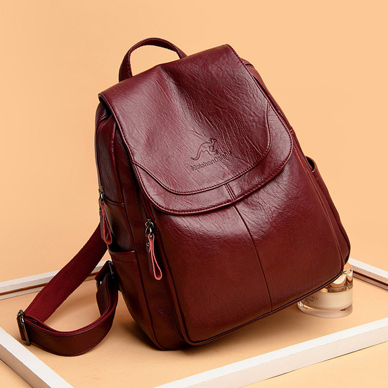 9 색 여성 부드러운 가죽 배낭 빈티지 여성 어깨 가방 - Leatherwork Letters 리뷰 및 가격
