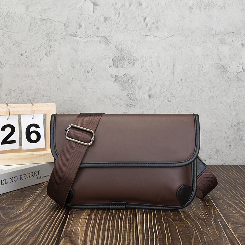 남성용 명품 빈티지 숄더백 PU 가죽 플랩 심플 남성  - Leatherwork Letters 리뷰 및 가격