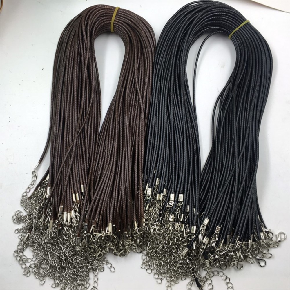 20개 45cm 브라운 왁스 목걸이 끈 청동 체인 로브 - Leatherwork Diy 리뷰 및 가격