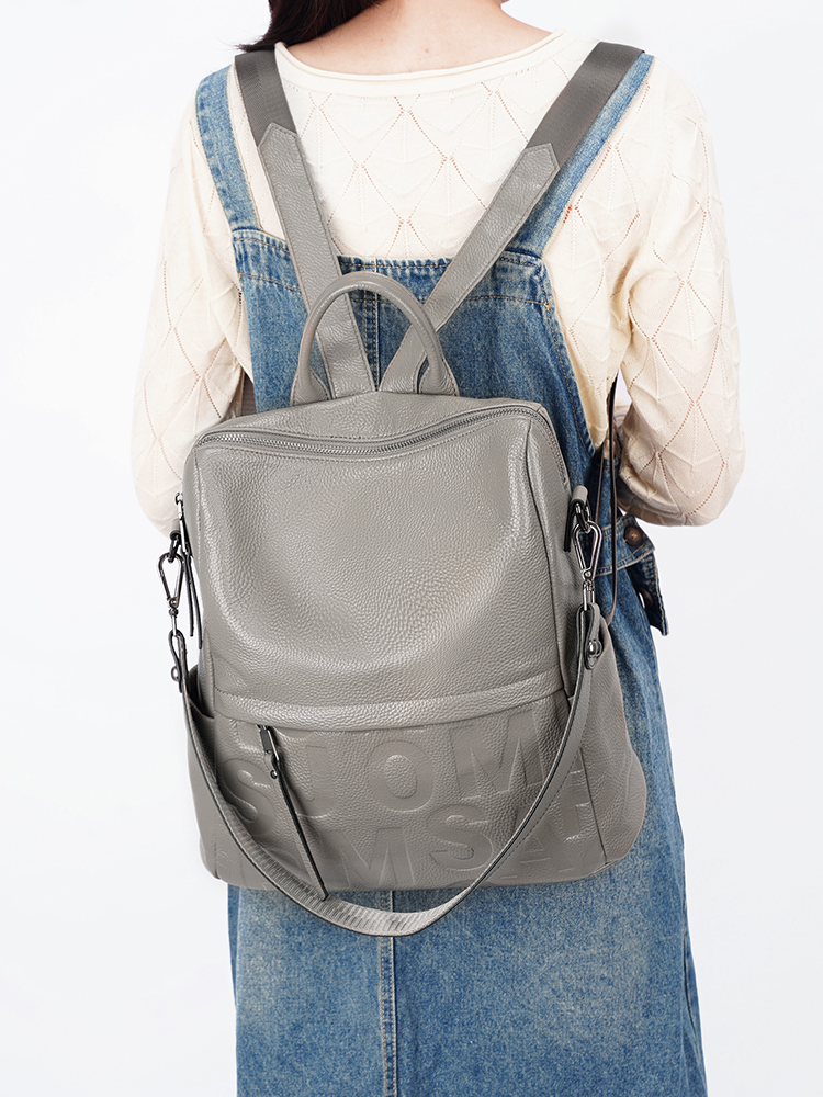 젠시 프리미엄 천연 가죽 레터 백팩 멀티 포켓 데이팩  - Leatherwork Letters 리뷰 및 가격