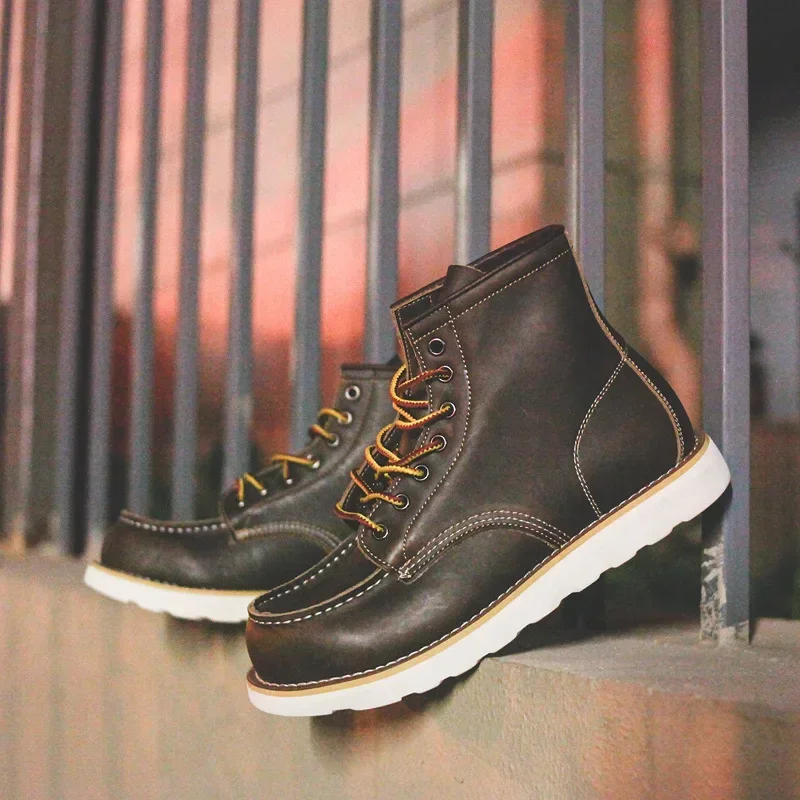 진짜 가죽 남성 부츠 빈티지 툴링 부츠 남성 숏 부츠  - Leatherwork Beginner 리뷰 및 가격