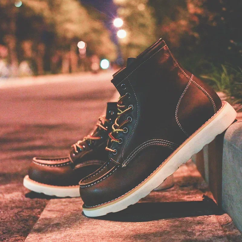 진짜 가죽 남성 부츠 빈티지 툴링 부츠 남성 숏 부츠  - Leatherwork Beginner 리뷰 및 가격