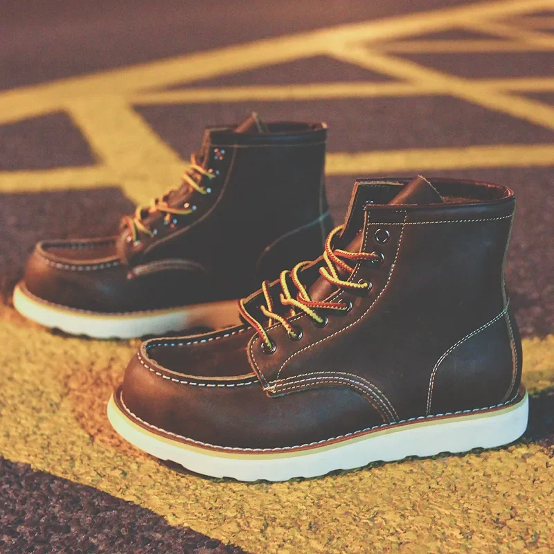 진짜 가죽 남성 부츠 빈티지 툴링 부츠 남성 숏 부츠  - Leatherwork Beginner 리뷰 및 가격