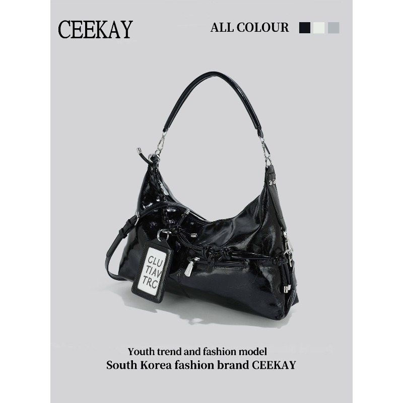 2026 CEEKAY 글로시 가죽 호보백 Y2K 스트릿 - Leatherwork Letters 리뷰 및 가격