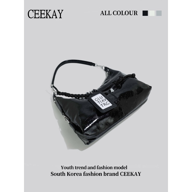 2026 CEEKAY 글로시 가죽 호보백 Y2K 스트릿 - Leatherwork Letters 리뷰 및 가격
