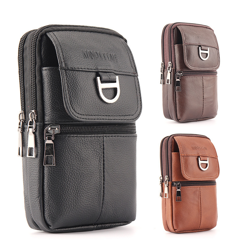 남성용 가죽 허리 가방 - 대용량 휴대폰 벨트 가방 - - Leather Work Bag Men 리뷰 및 가격