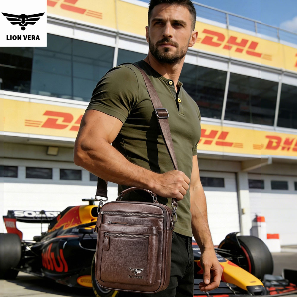 LION VERA 남성용 숄더백 캐주얼 휴대폰 지퍼백  - Leather Work Bag Men 리뷰 및 가격